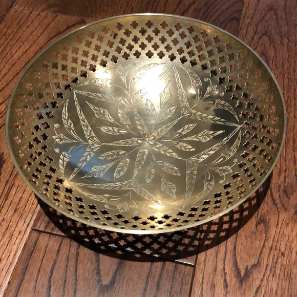 Other - Vintage Hand Etched brass bowl made in India